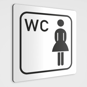 WC Hinweisschild, Damen WC Piktogramm1 aufkleber wei&szlig;