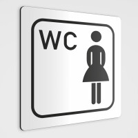 WC Hinweisschild, Damen WC Piktogramm1 aufkleber weiß