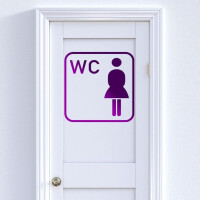 WC Hinweisaufkleber, Damen WC Aufkleber Pikt.1 im Plott