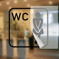 WC Hinweisaufkleber, Damen WC Aufkleber Pikt.2 im Plott