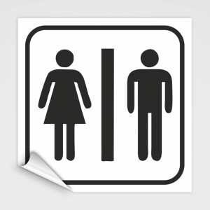 WC Hinweisschild 1,Damen Herren WC Schild-Aufkleber...