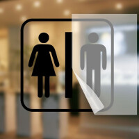 WC Hinweisaufkleber 1 Damen Herren WC Aufkleber im Plott