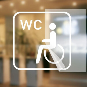 WC Hinweisaufkleber, Behinderten-WC Aufkleber im Plott