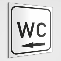 WC Hinweisschild,WC Schild mit Richtungspfeil links,...