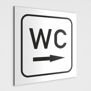 WC Hinweisschild,WC Schild mit Richtungspfeil rechts,...