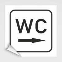 WC Hinweisschild,WC Schild mit Richtungspfeil rechts,...