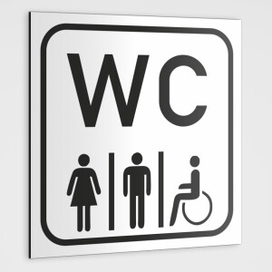 WC Hinweisschild,WC Schild-Toilettenaufkleber, weiß