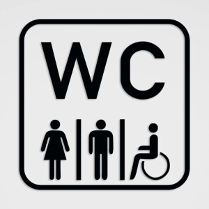 WC Hinweisaufkleber, WC Schild-Toilettenaufkleber im Plott