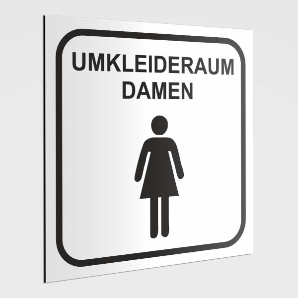 Umkleidekabinen Hinweisschild, Umkleide Damen Aufkleber, weiß