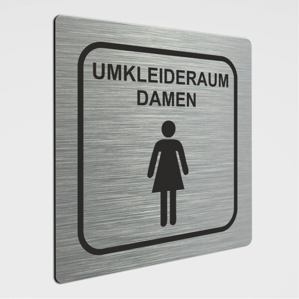 Umkleideräume Schild, Umkleideraum Damen, Alu gebürstet