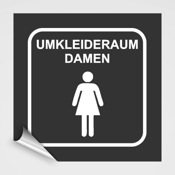 Umkleidekabinen Schild, Frauen-Umkleidekabinen Aufkleber, Zweifarbig - Anthrazitgrau, Weiß