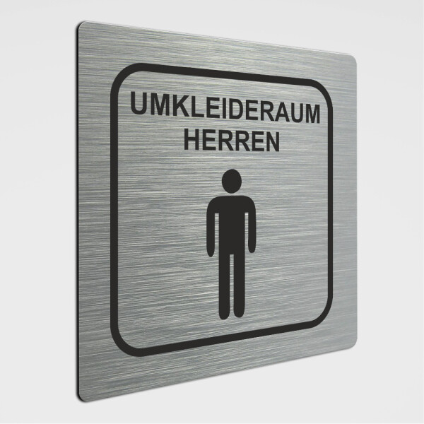 Umkleideräume Schild, Umkleideraum Herren, Alu gebürstet