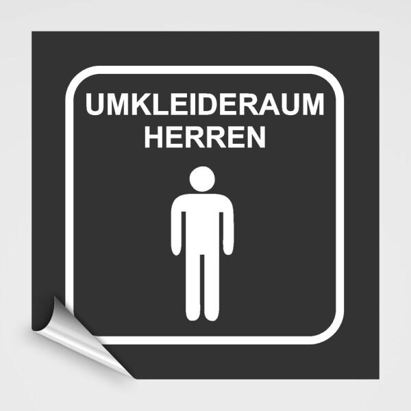 Umkleidekabinen Schild, Herren-Umkleidekabinen Aufkleber, Zweifarbig - Anthrazitgrau, Weiß