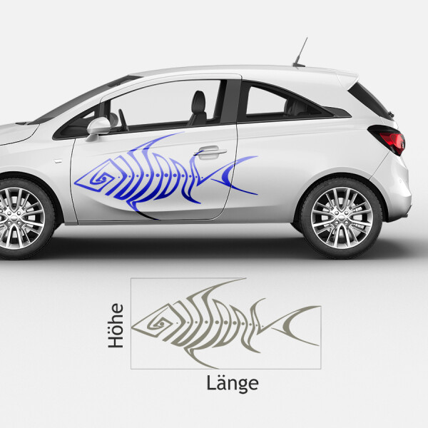 Carstylingaufkleber Fishbone aus Klebefolie zum selber bekleben