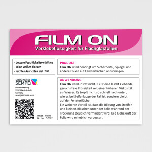 Film ON Verklebefl&uuml;ssigkeit f&uuml;r Flachglasfolien 50 ml