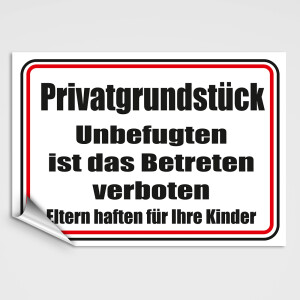 Schild Privatgrundst&uuml;ck - Unbefugten ist das Betreten verboten