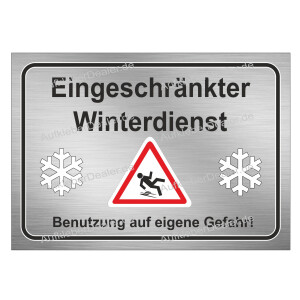 Eingeschränkter Winterdienst Schild, Warnaufkleber...