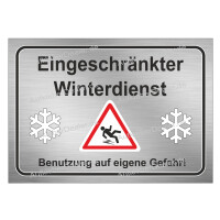 Eingeschränkter Winterdienst Schild, Warnaufkleber...