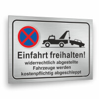 Einfahrt freihalten! Schild im DIN A4 Format