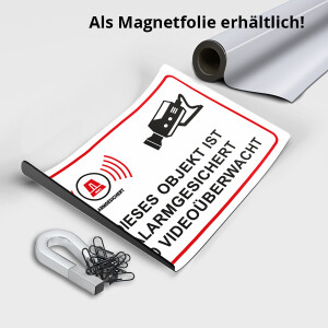 Achtung Video&uuml;berwachung Schild Achtung video&uuml;berwacht