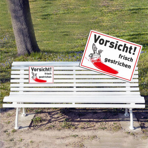 Vorsicht frisch gestrichen Schild DIN A4