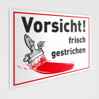 Vorsicht frisch gestrichen Schild DIN A4